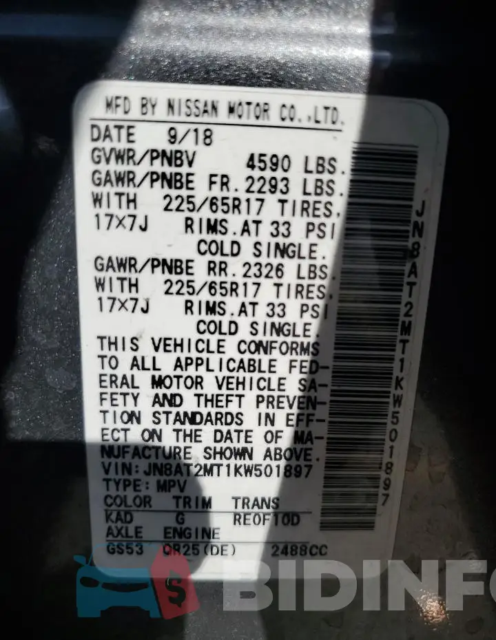 JN8AT2MT1KW501897 Photo# 14