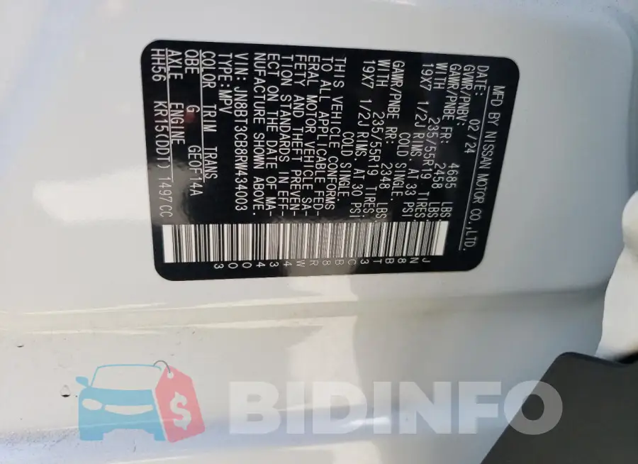 JN8BT3CB8RW434003 Photo# 12