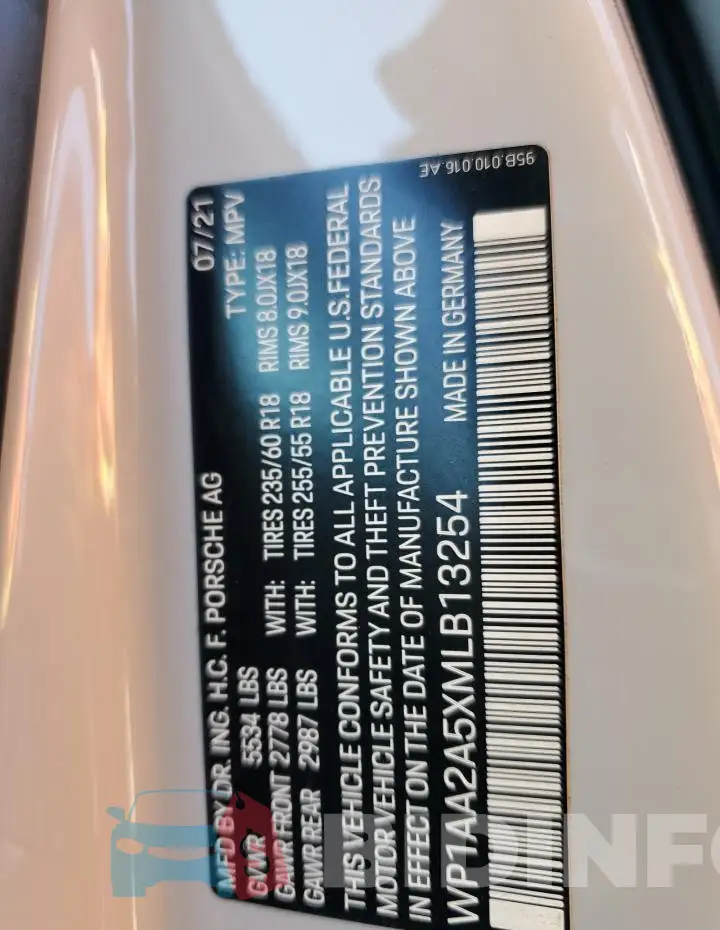 WP1AA2A5XMLB13254 Photo# 14