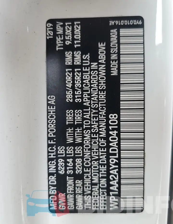 WP1AA2AY9LDA04108 Photo# 13