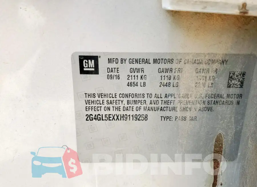 2G4GL5EXXH9119258 Photo# 12