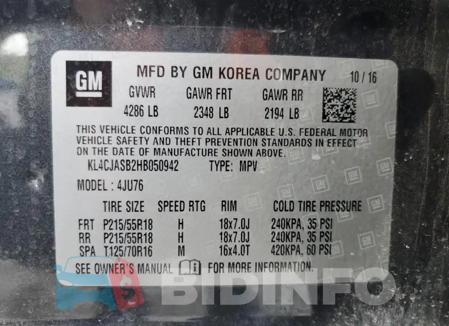 KL4CJASB2HB050942 Photo# 12