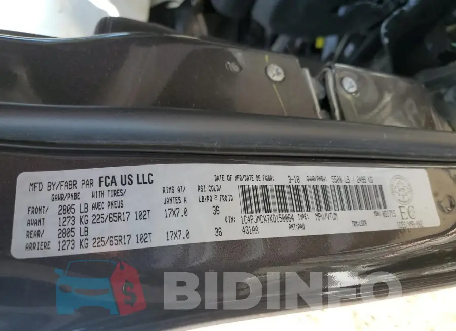 1C4PJMCX7KD150064 Photo# 13