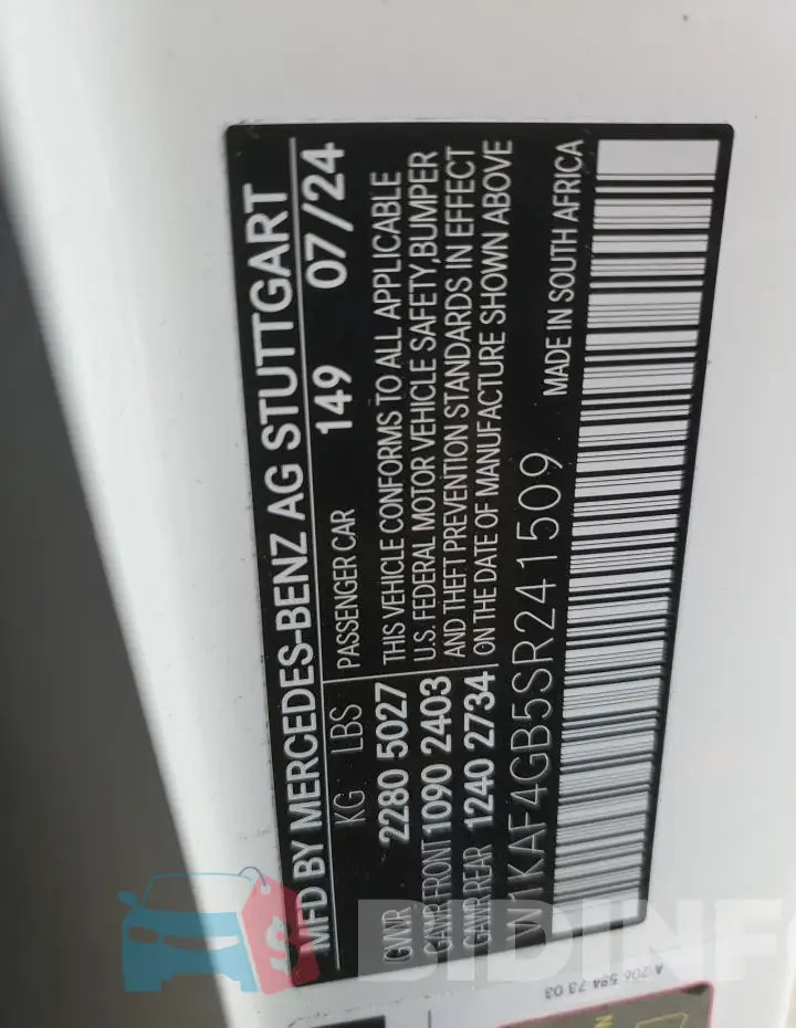 W1KAF4GB5SR241509 Photo# 12