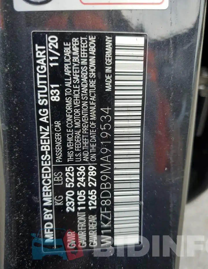 W1KZF8DB9MA919534 Photo# 13
