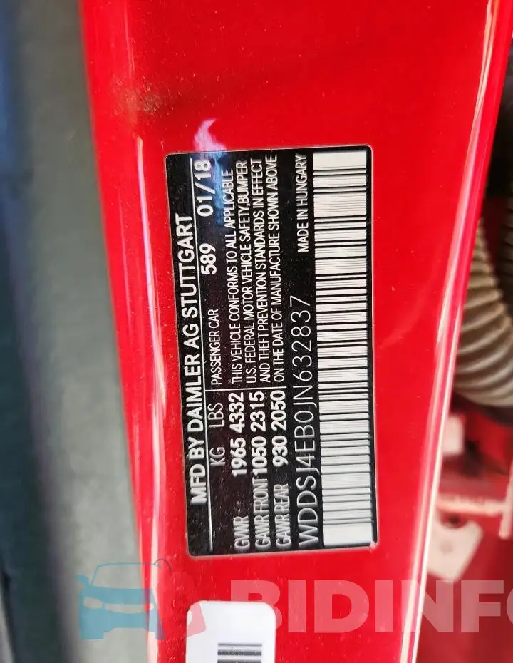 WDDSJ4EB0JN632837 Photo# 12