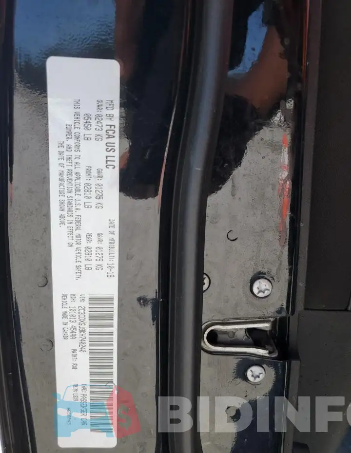 2C3CDXGJ9KH740240 Photo# 12