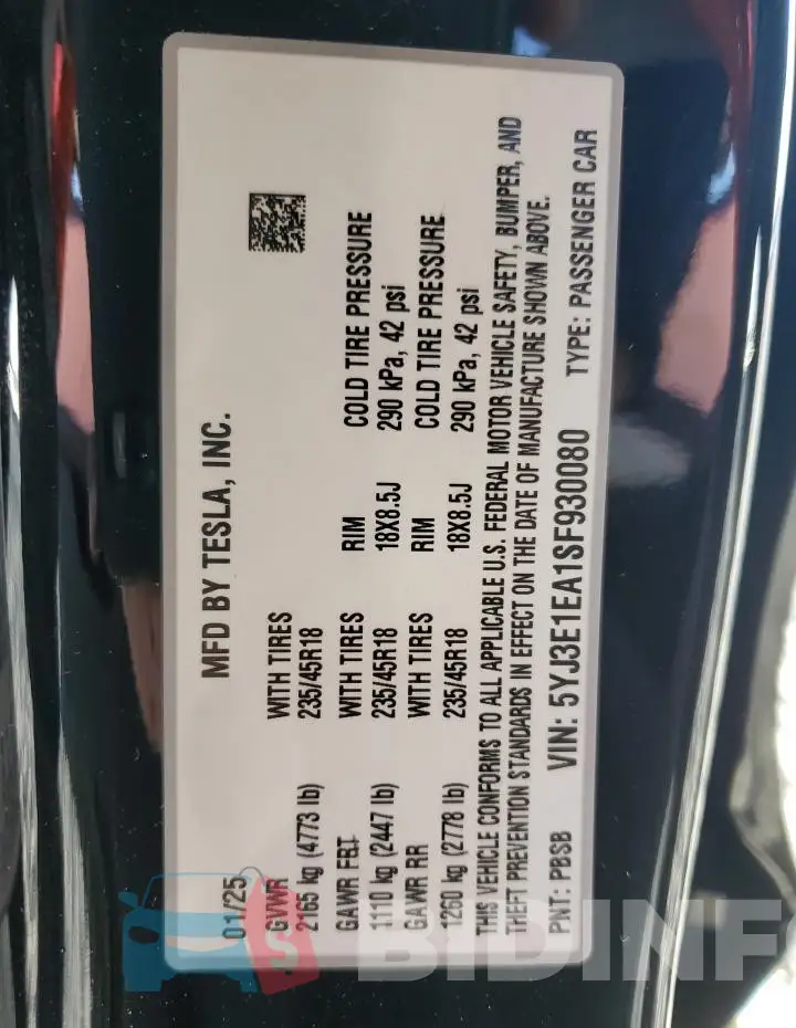 5YJ3E1EA1SF930080 Photo# 12