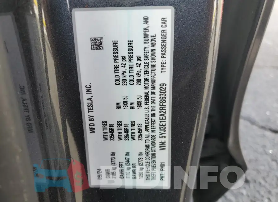 5YJ3E1EA2RF863029 Photo# 12