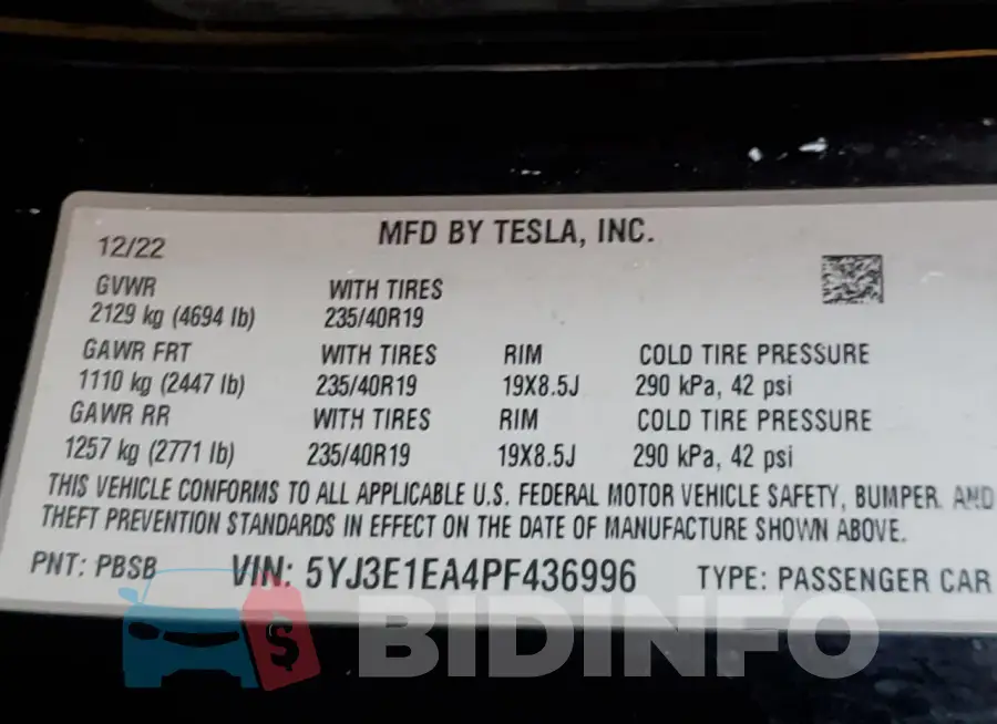 5YJ3E1EA4PF436996 Photo# 13