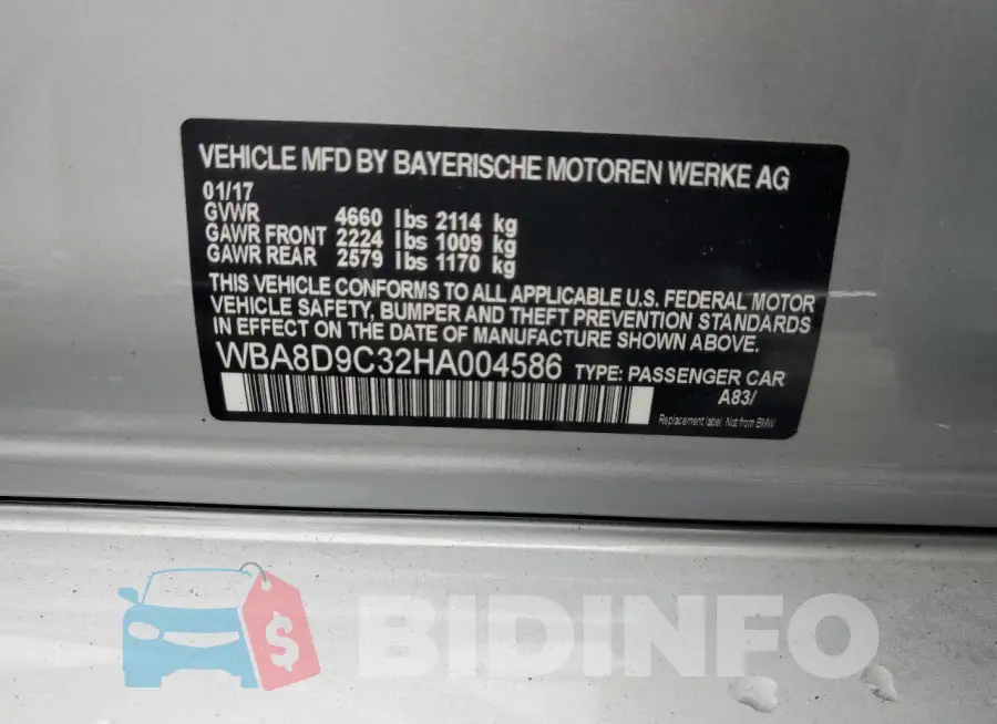 WBA8D9C32HA004586 Photo# 12