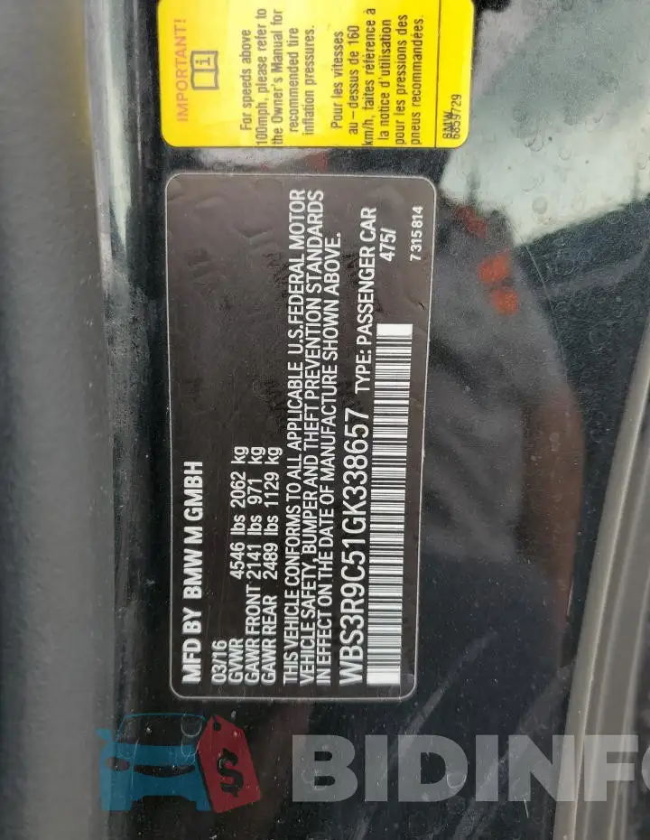 WBS3R9C51GK338657 Photo# 13