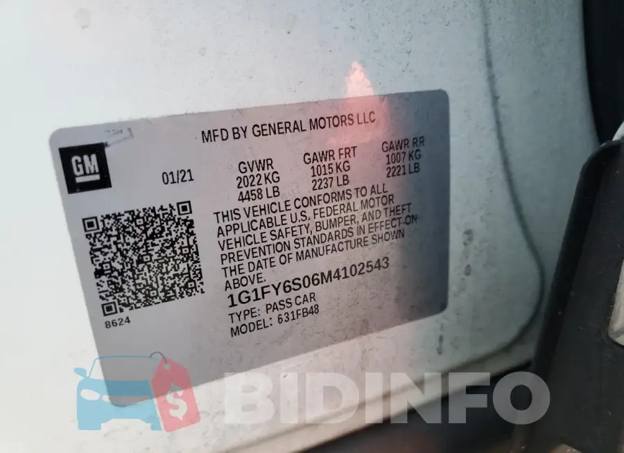 1G1FY6S06M4102543 Photo# 14