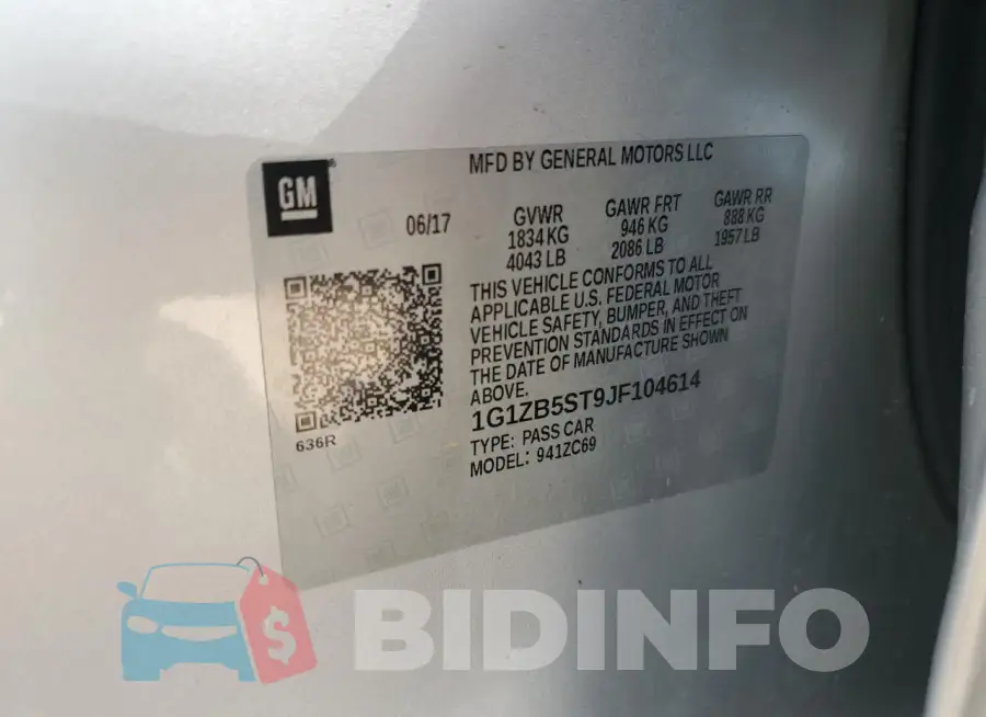 1G1ZB5ST9JF104614 Photo# 12