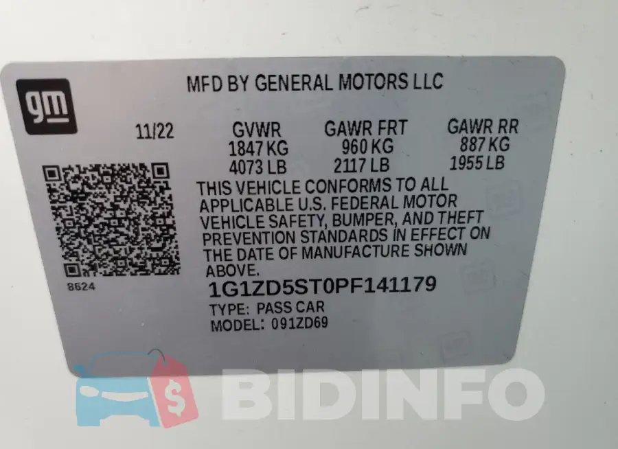 1G1ZD5ST0PF141179 Photo# 12