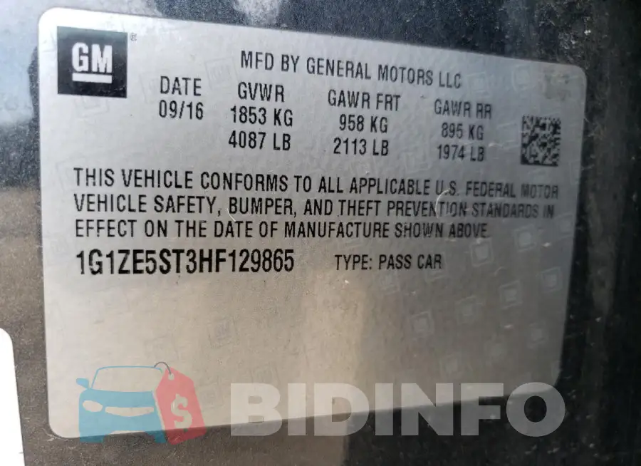1G1ZE5ST3HF129865 Photo# 12
