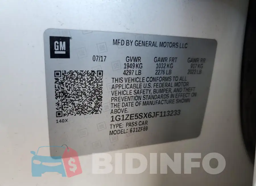 1G1ZE5SX6JF113233 Photo# 12