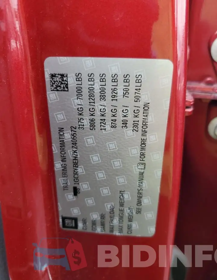 1GCRYBEH7KZ405572 Photo# 12