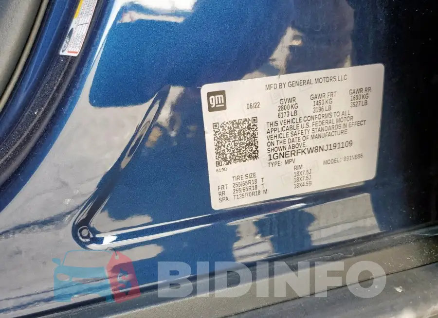 1GNERFKW8NJ191109 Photo# 14