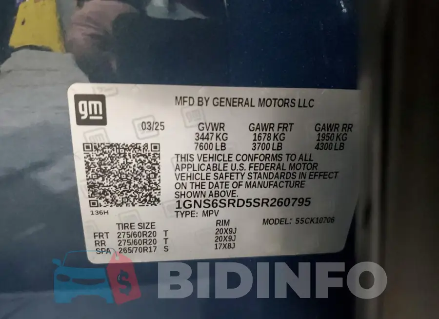 1GNS6SRD5SR260795 Photo# 14