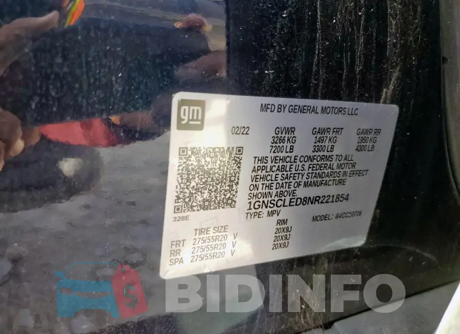 1GNSCLED8NR221854 Photo# 13