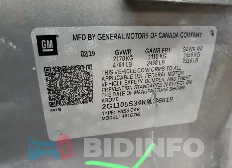 2G1105S34K9136819 Photo# 12