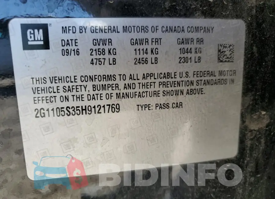 2G1105S35H9121769 Photo# 12