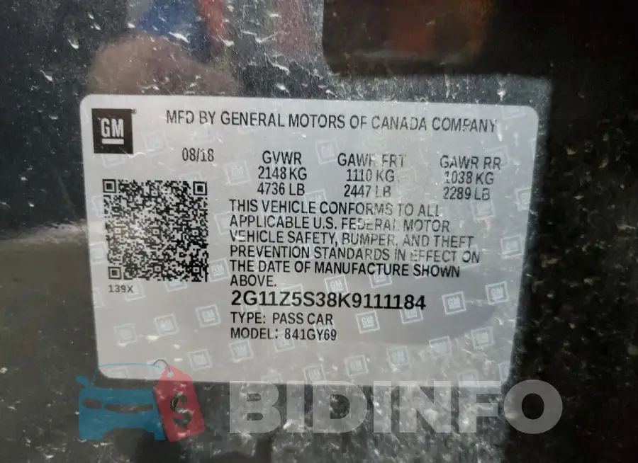 2G11Z5S38K9111184 Photo# 13