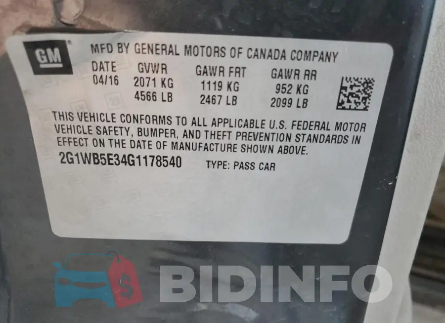 2G1WB5E34G1178540 Photo# 12