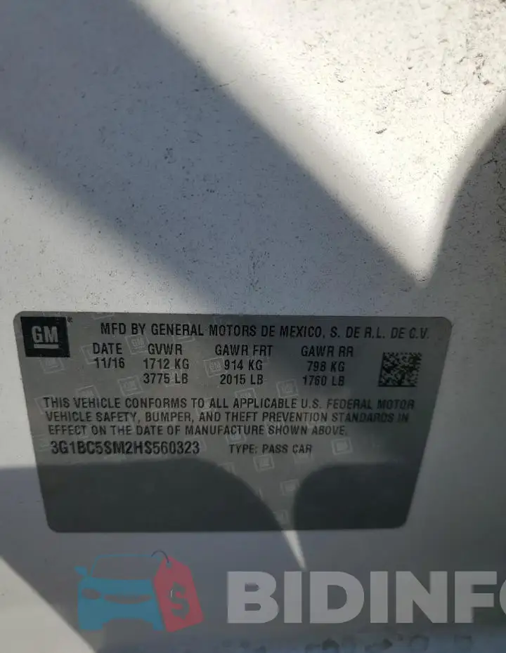 3G1BC5SM2HS560323 Photo# 12