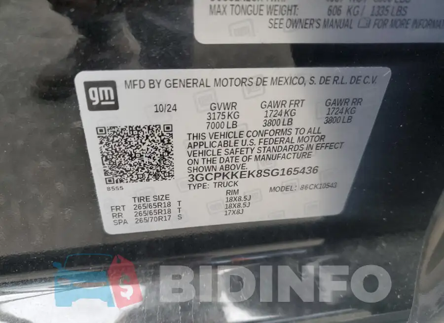 3GCPKKEK8SG165436 Photo# 12