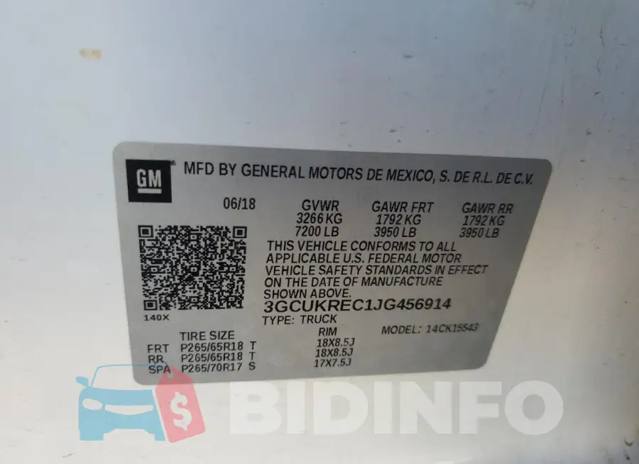 3GCUKREC1JG456914 Photo# 13