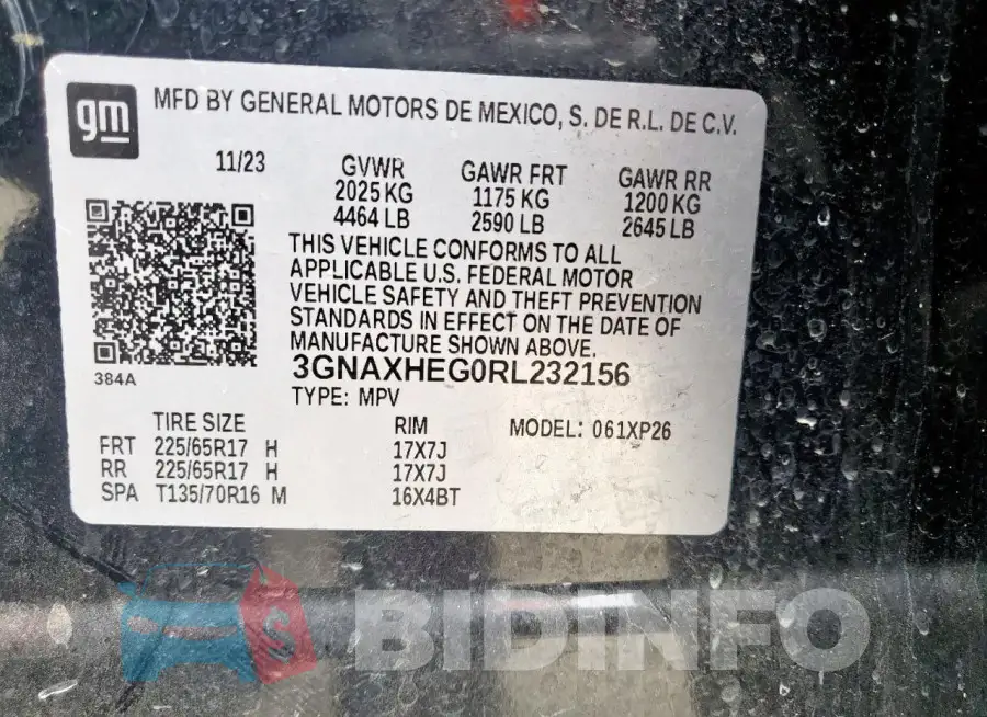 3GNAXHEG0RL232156 Photo# 12