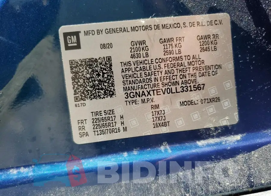 3GNAXTEV0LL331567 Photo# 13