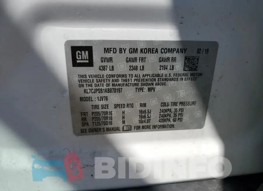 KL7CJPSB1KB870197 Photo# 13