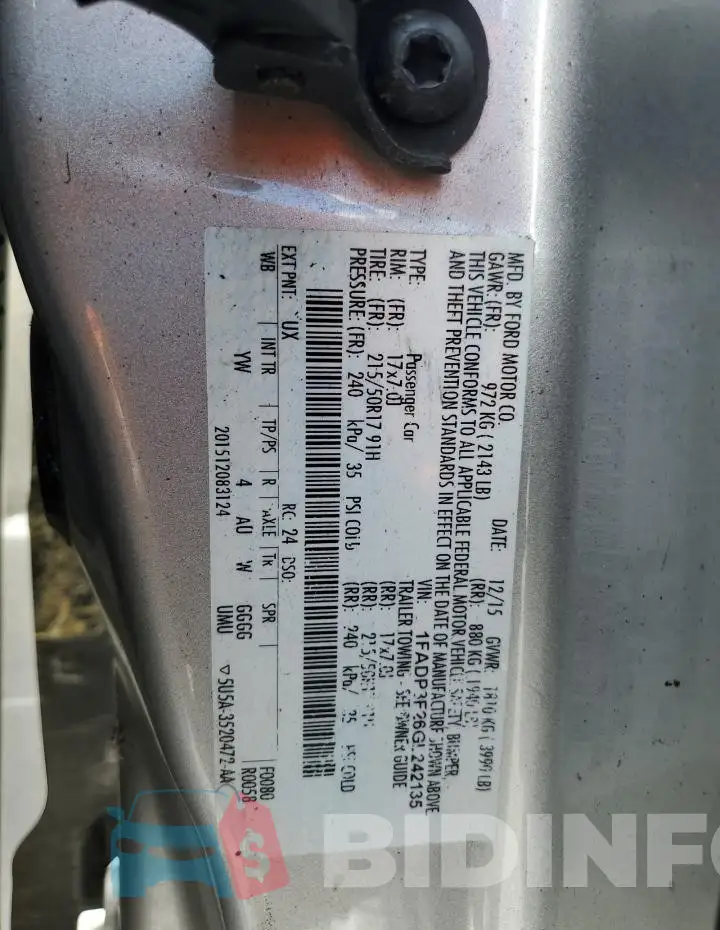 1FADP3F26GL242135 Photo# 13