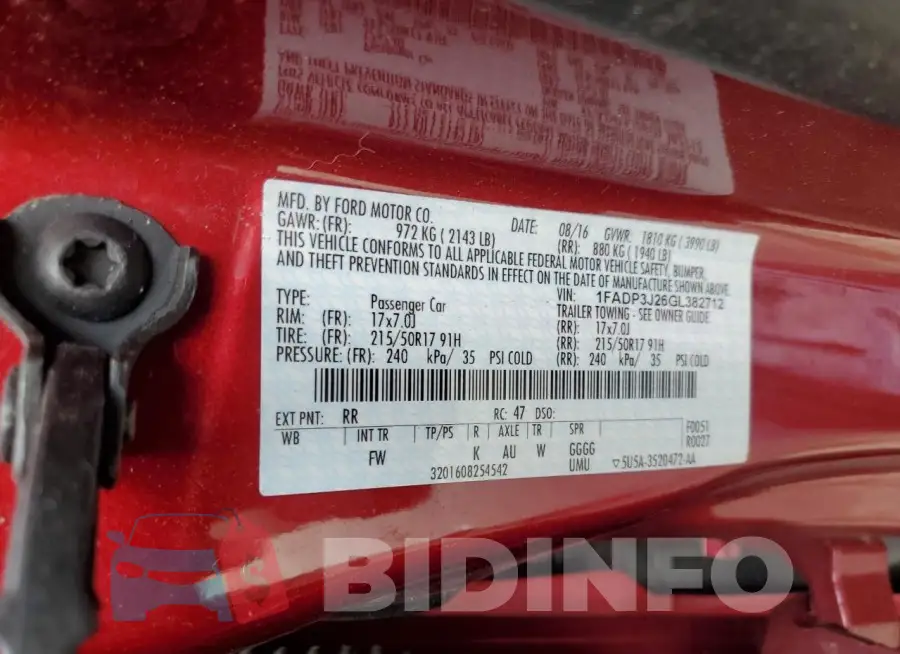1FADP3J26GL382712 Photo# 12
