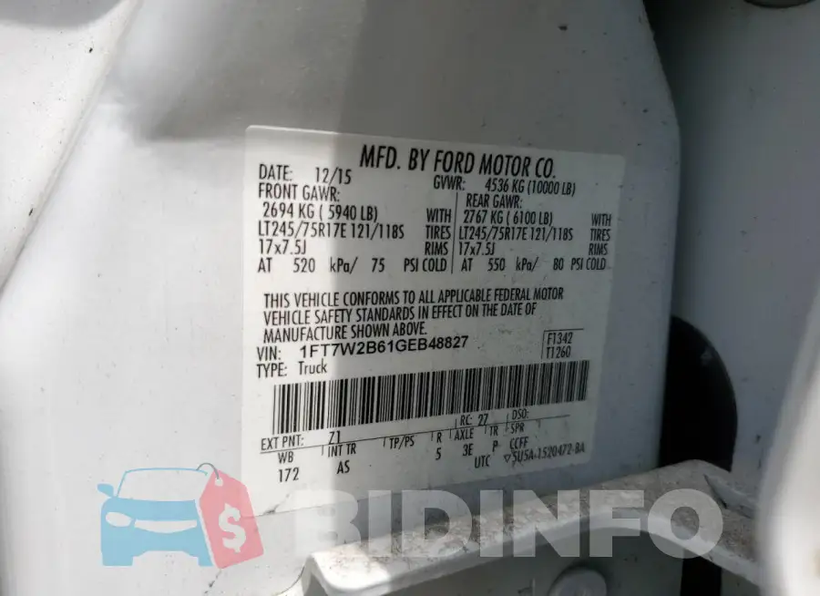 1FT7W2B61GEB48827 Photo# 12