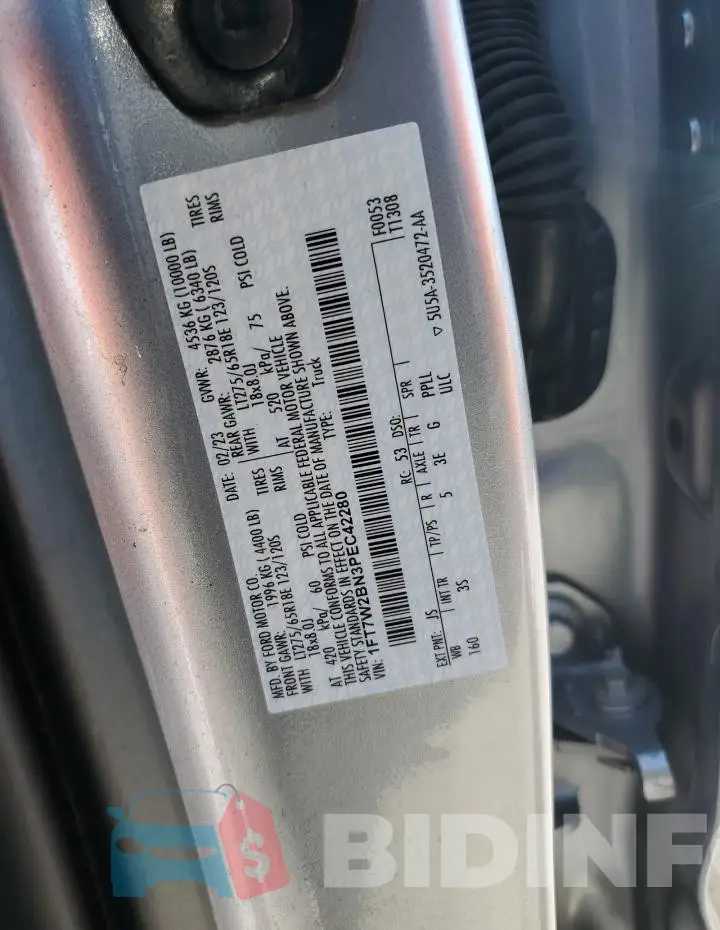 1FT7W2BN3PEC42280 Photo# 13