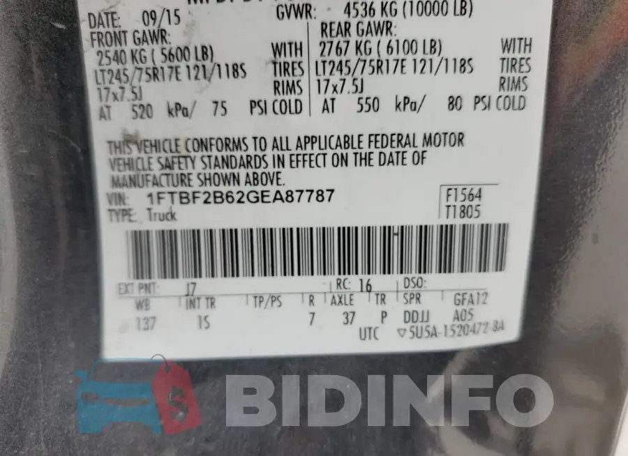 1FTBF2B62GEA87787 Photo# 13
