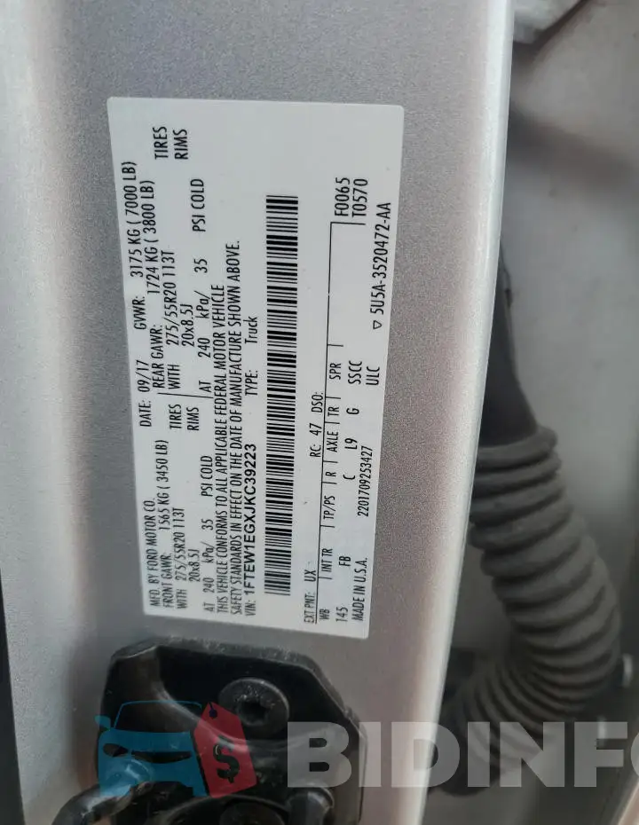1FTEW1EGXJKC39223 Photo# 12