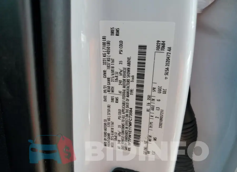 1FTFW1E17MFC73584 Photo# 12