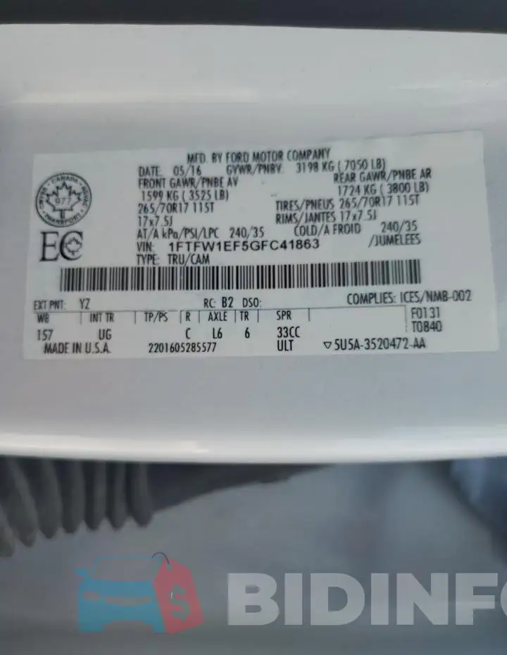 1FTFW1EF5GFC41863 Photo# 12