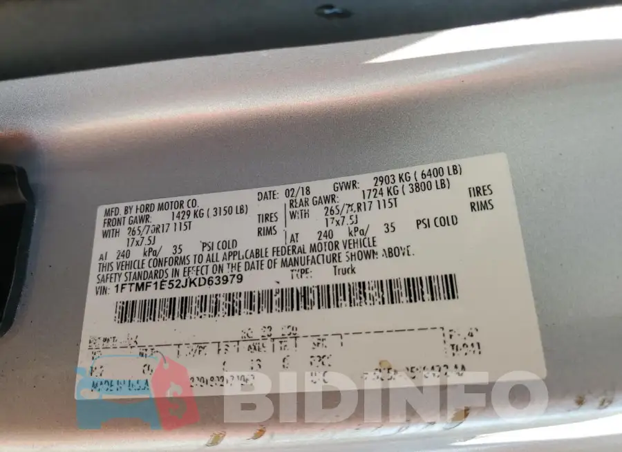 1FTMF1E52JKD63979 Photo# 13