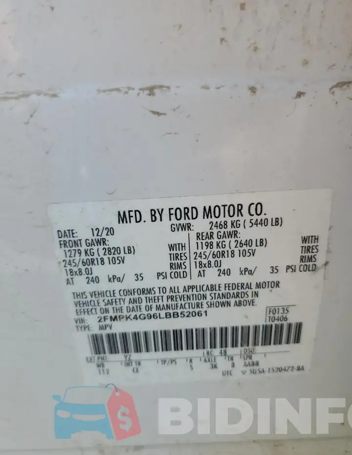 2FMPK4G96LBB52061 Photo# 13