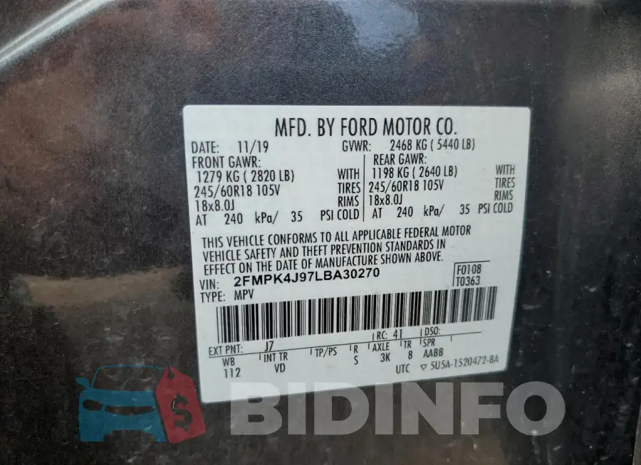 2FMPK4J97LBA30270 Photo# 12