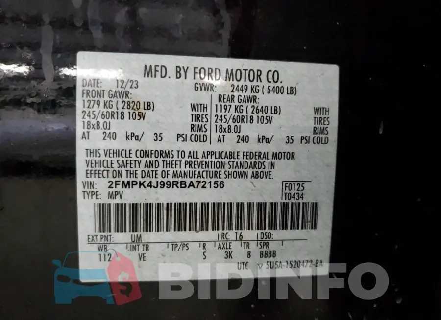 2FMPK4J99RBA72156 Photo# 13