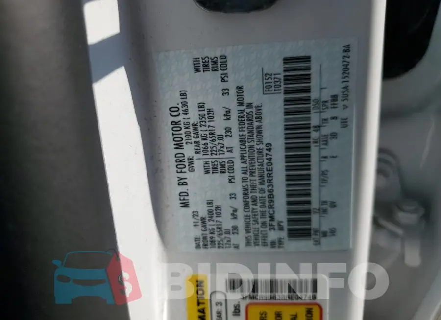 3FMCR9B63RRE04749 Photo# 13