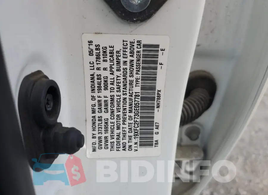 19XFC2F73GE057781 Photo# 13