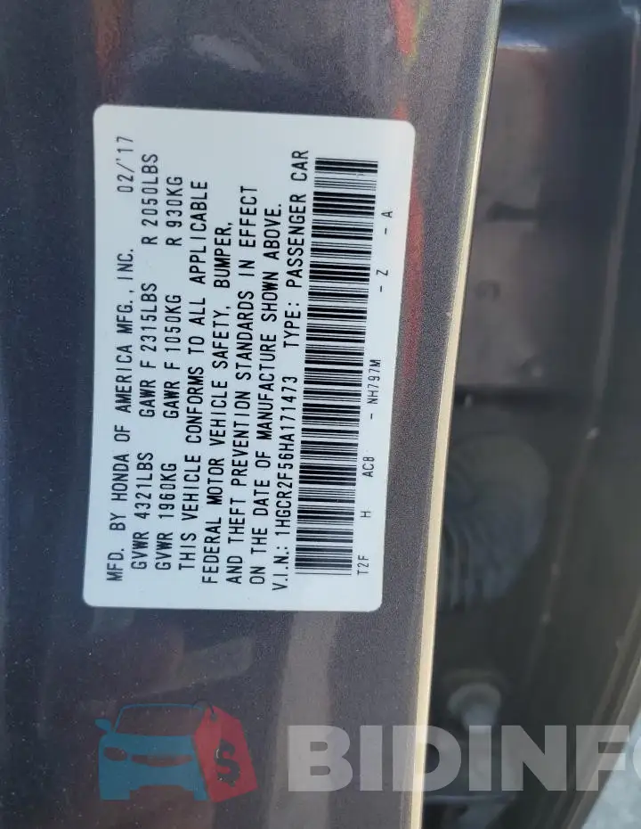 1HGCR2F56HA171473 Photo# 13